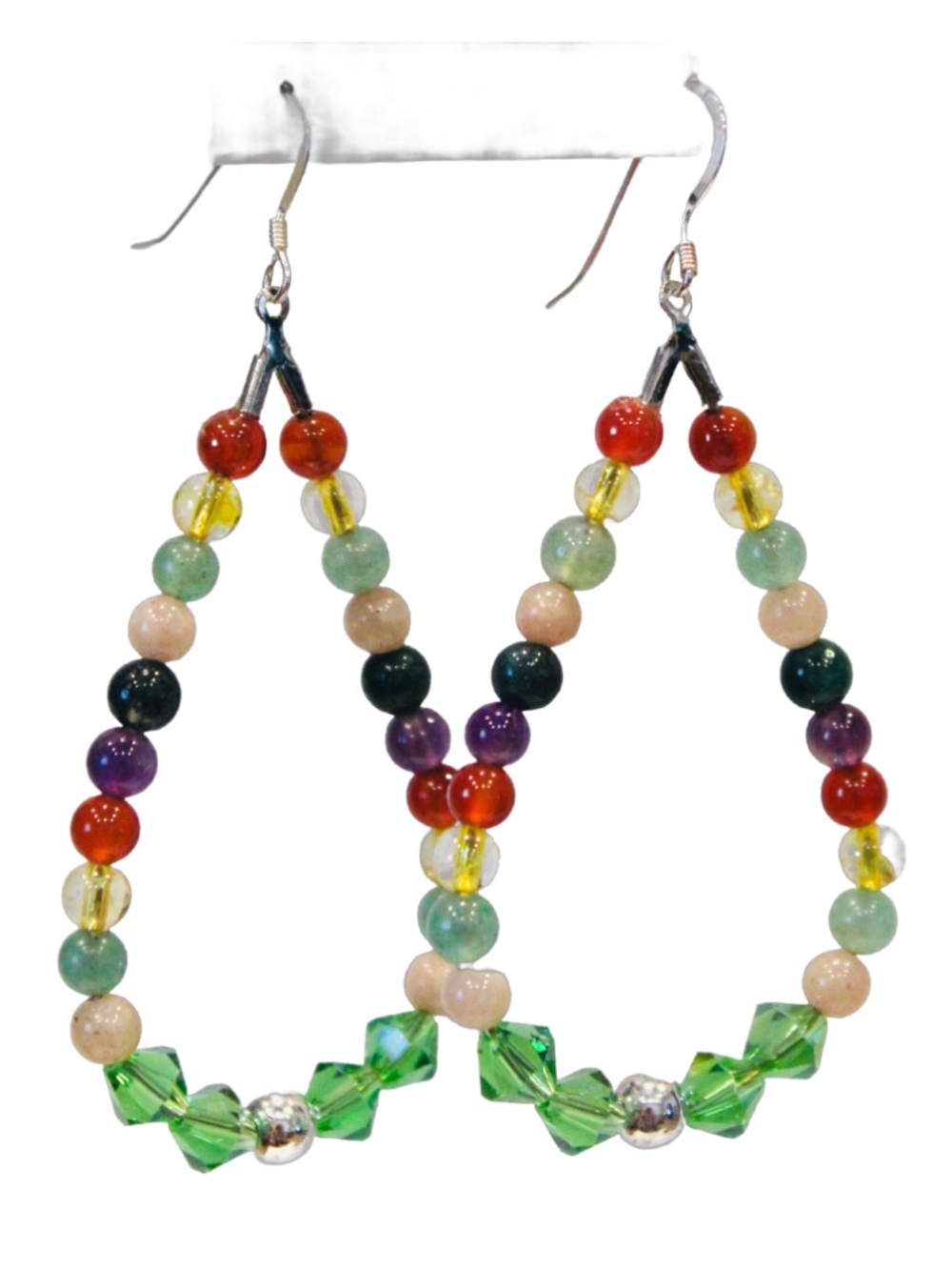Artisan Semi-Precious Gemstone 925 Pierced Earrings